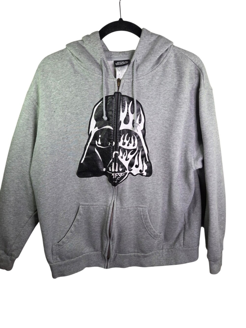 Star Wars Darth Vader Hoodie Sweatshirt Mens Mefium Full Zip Up Black White